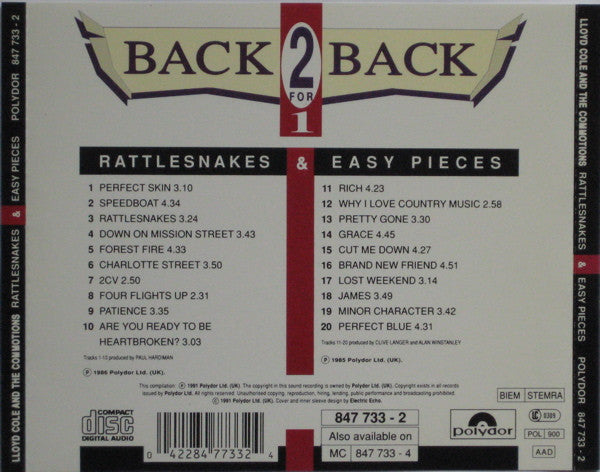 Lloyd Cole & The Commotions : Rattlesnakes & Easy Pieces (CD, Comp)