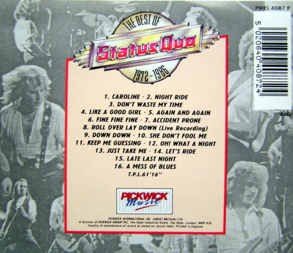 Status Quo : The Best Of Status Quo 1972-1986 (CD, Comp)