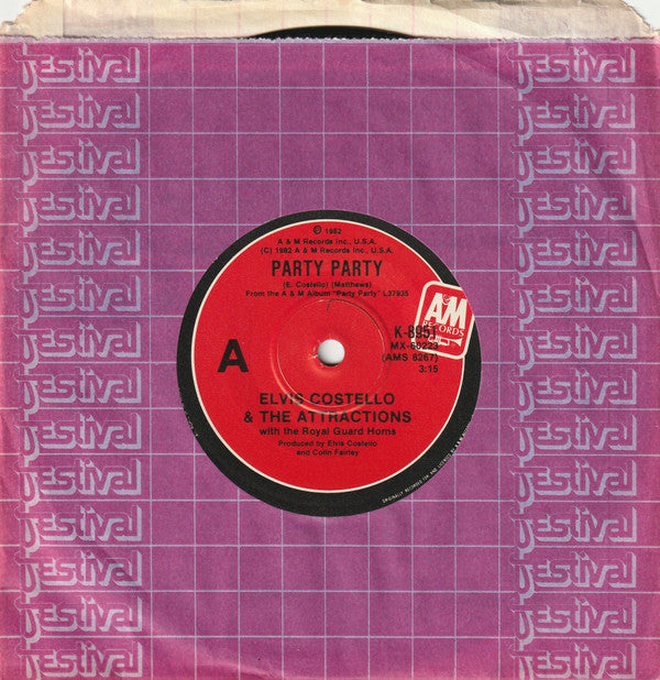 Elvis Costello & The Attractions With The Royal Guard Horns : Party Party (7", Single)