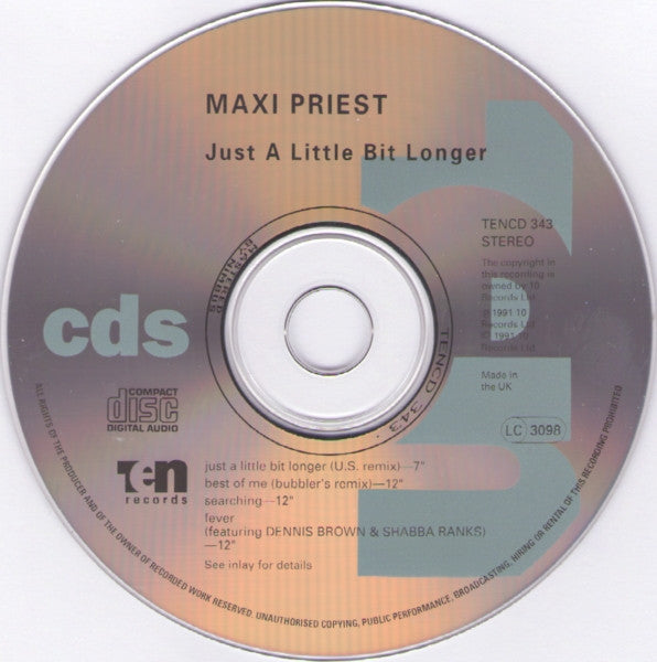 Maxi Priest : The Maxi Priest E.P. Featuring Just A Little Bit Longer (CD, EP)