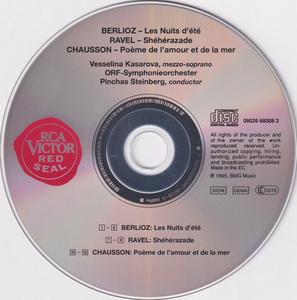 Vesselina Kasarova Sings Hector Berlioz / Maurice Ravel / Ernest Chausson, ORF Symphonieorchester, Pinchas Steinberg : Vesselina Kasarova ....Sings Berlioz Ravel Chausson (CD, Album)