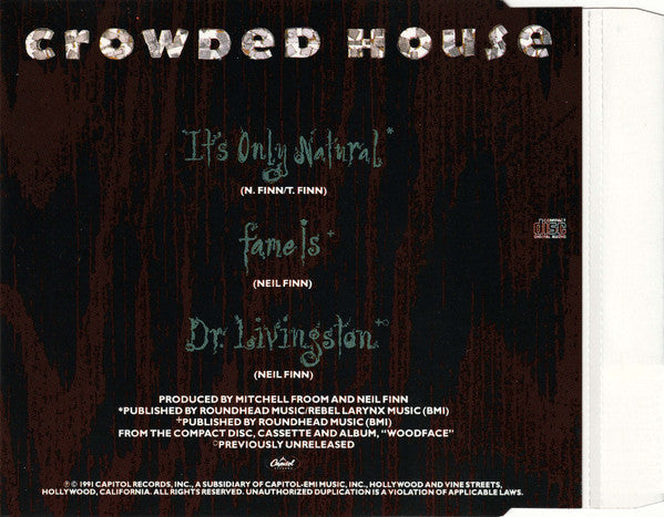 Crowded House : It's Only Natural (CD, Single)