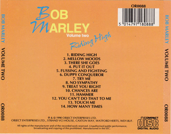 Bob Marley : Volume Two - Riding High (CD, Comp)