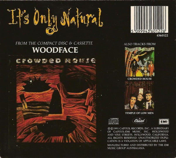 Crowded House : It's Only Natural (CD, Single, Dig)