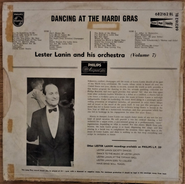 Lester Lanin And His Orchestra : Dancing At The Mardi Gras (LP, Album)