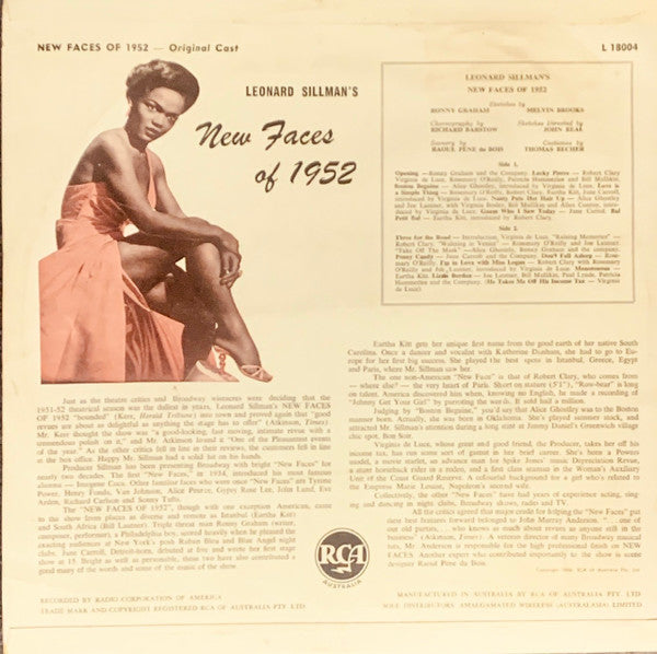 Various : Leonard Sillman's New Faces Of 1952 - Original Cast (LP, Album, Mono)