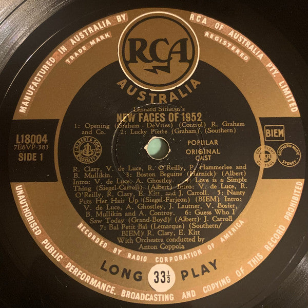 Various : Leonard Sillman's New Faces Of 1952 - Original Cast (LP, Album, Mono)
