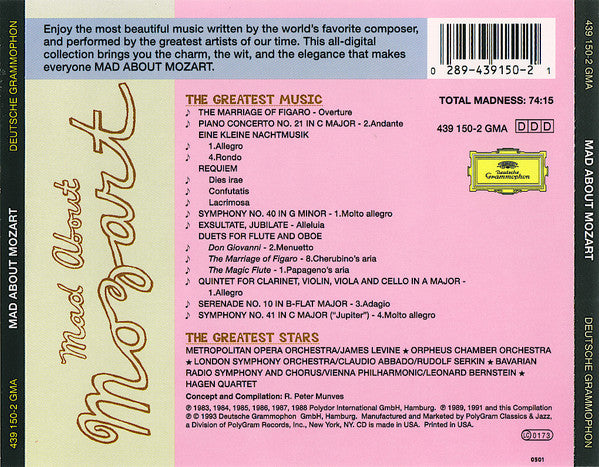 Wolfgang Amadeus Mozart, Various : Mad About Mozart (CD)
