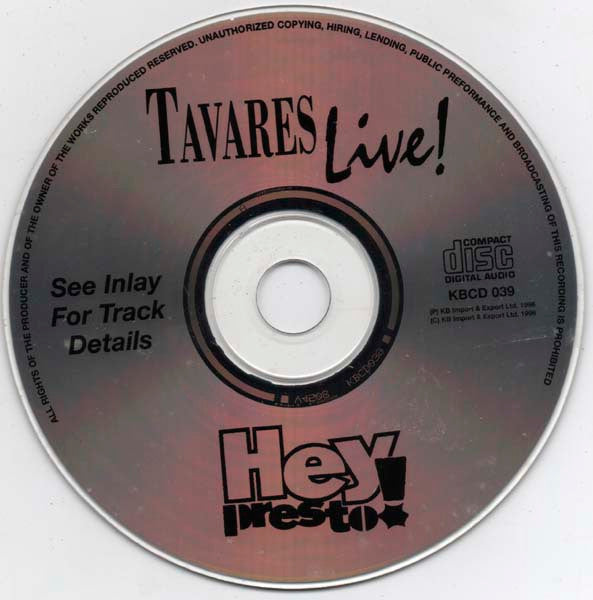 Tavares : Live! (CD, Comp)