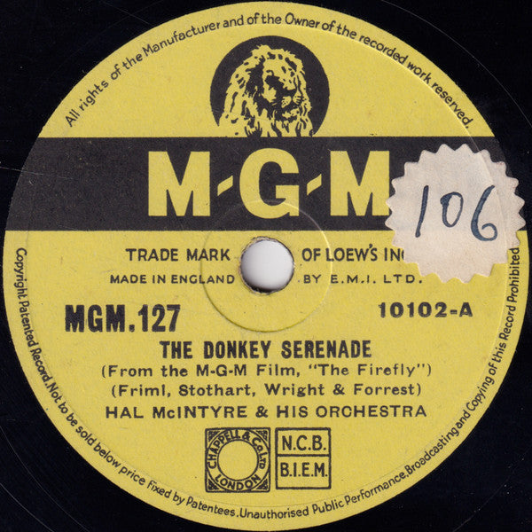 Hal McIntyre And His Orchestra : The Donkey Serenade / Jumpin' Jubilee (Shellac, 10")