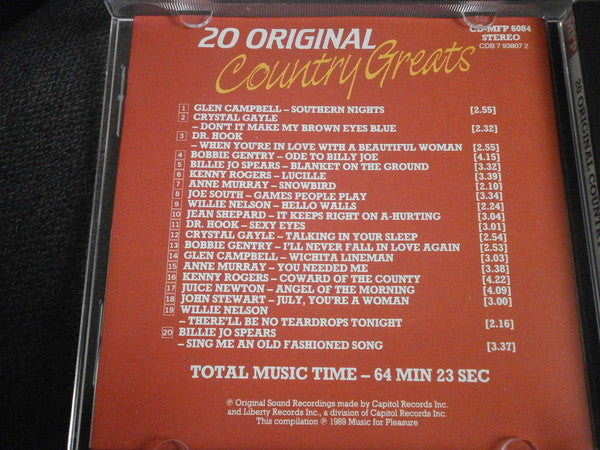 Various : 20 Original Country Greats (CD, Comp)