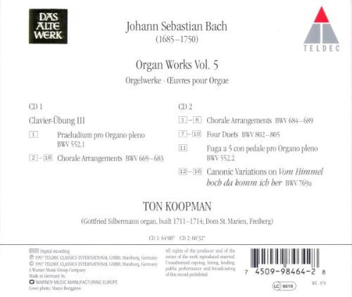 Johann Sebastian Bach, Ton Koopman : Organ Works Vol. 5 (2xCD, Album)