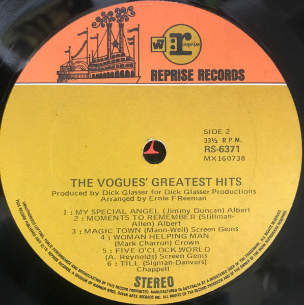 The Vogues : The Vogues' Greatest Hits (LP, Comp)