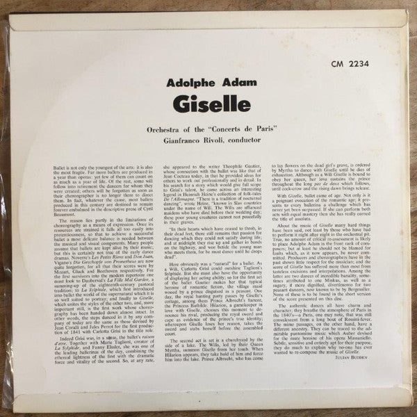 Adolphe C. Adam, Orchestre Des Concerts De Paris, Gianfranco Rivoli : Giselle (LP)