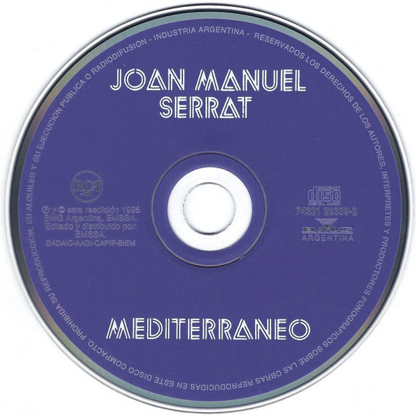 Joan Manuel Serrat : Mediterráneo (CD, Album, RE)