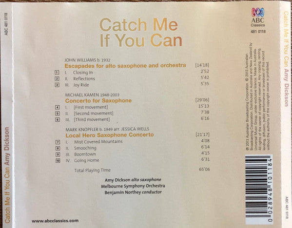 Amy Dickson (2) : Catch Me If You Can (CD, Album)