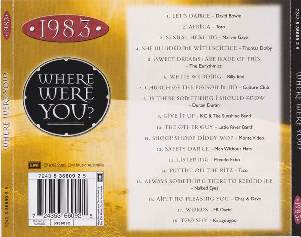 Various : • 1983 • Where Were You? (CD, Comp)