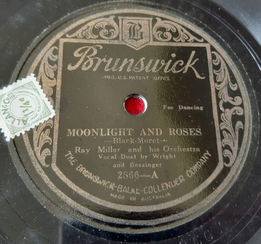 Ray Miller And His Orchestra / Gene Rodemich's Orchestra : Moonlight And Roses / Just A Funny Little Tune (Shellac, 10")