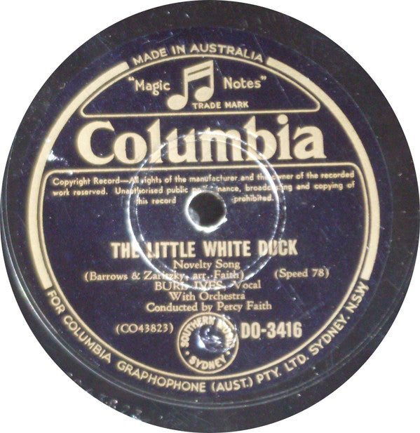 Burl Ives : The Little White Duck / There's A Little White House  (Shellac, 10")