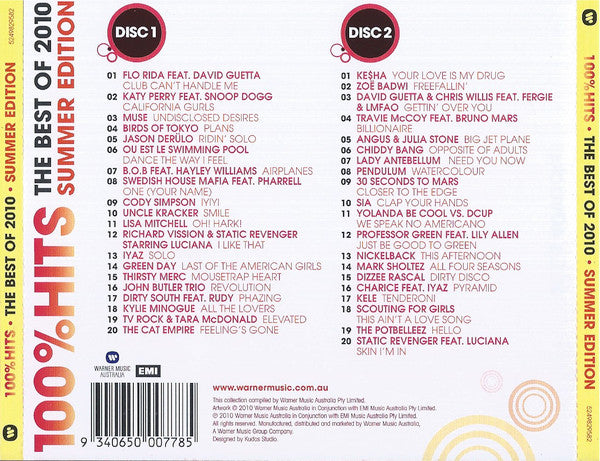 Various : 100% Hits The Best Of 2010 (Summer Edition) (2xCD, Comp)