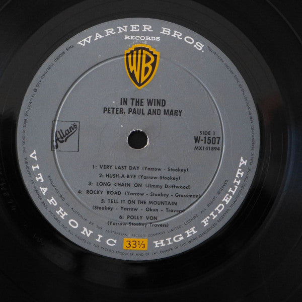Peter, Paul And Mary* : In The Wind (LP, Album, Mono)