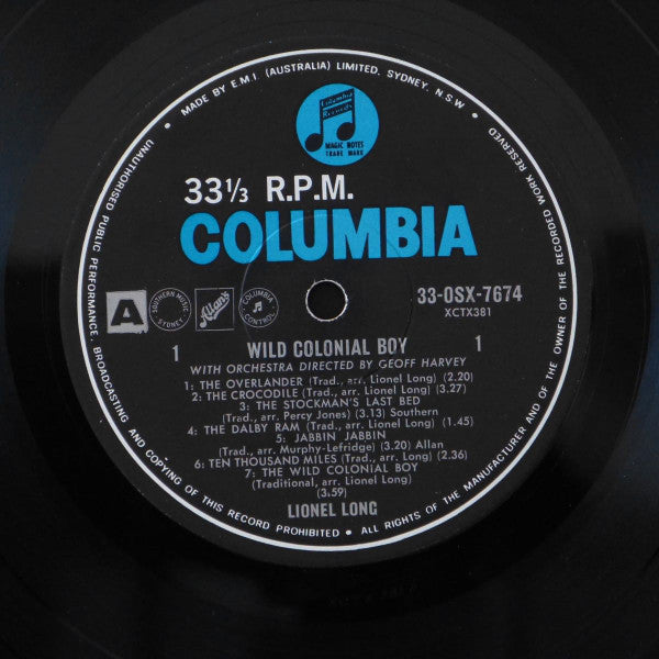 Lionel Long : The Wild Colonial Boy (LP, Album, Mono, RE)