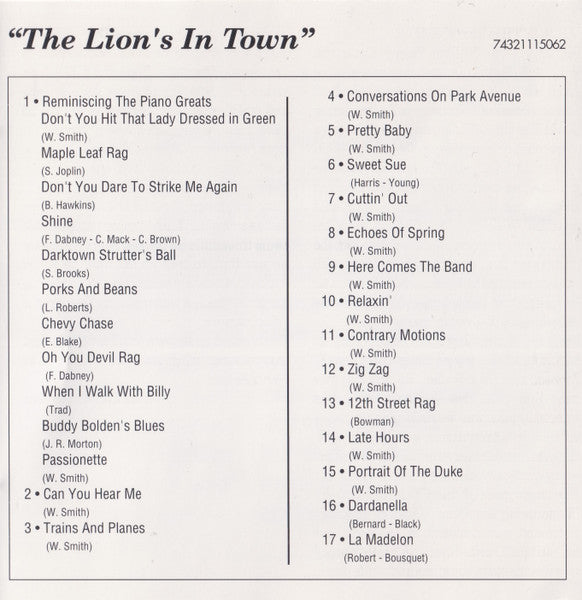 Willie "The Lion" Smith : The Lion's In Town (CD)