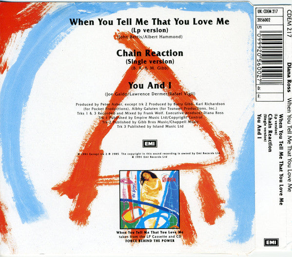 Diana Ross : When You Tell Me That You Love Me (CD, Single)
