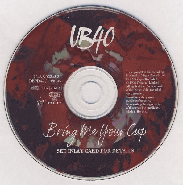 UB40 : Bring Me Your Cup (CD, Single, Dig)