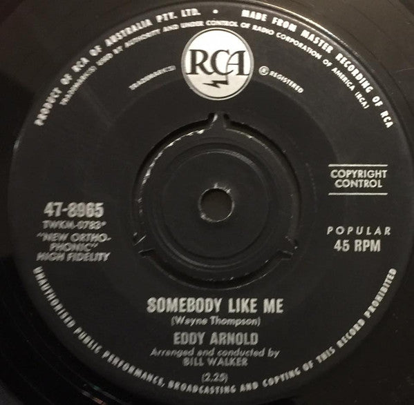 Eddy Arnold : Somebody Like Me (7", Single)
