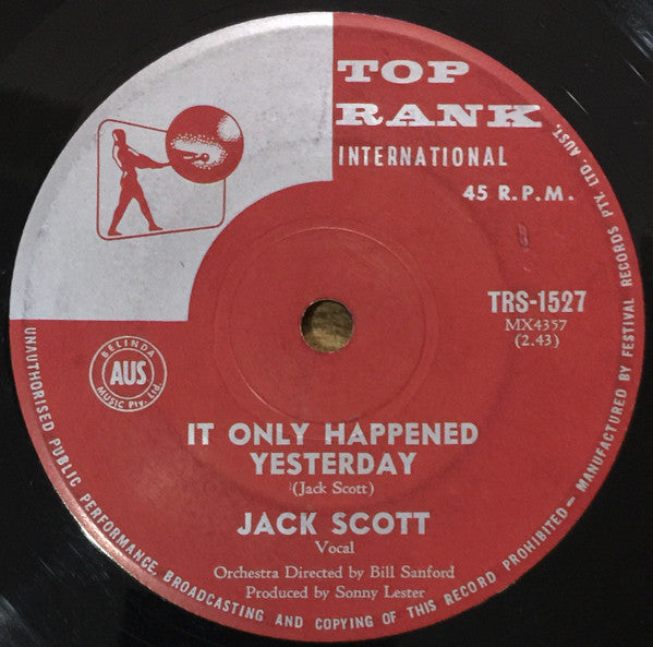 Jack Scott : It Only Happened Yesterday (7", Single)