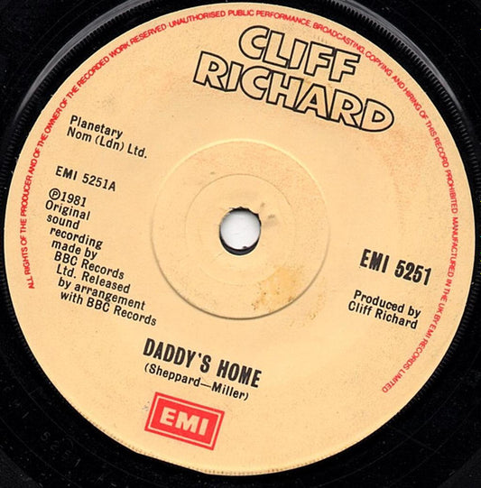 Cliff Richard : Daddy's Home (7", Single, Sol)