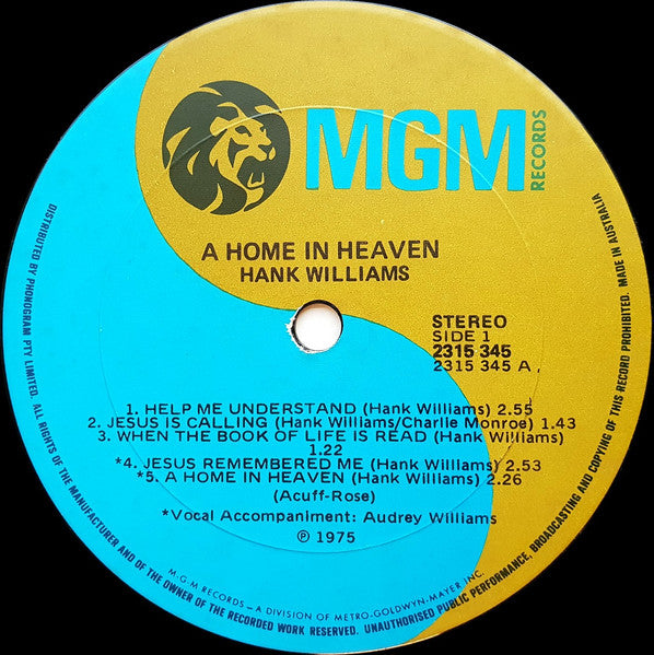 Hank Williams : A Home In Heaven (LP, Comp)