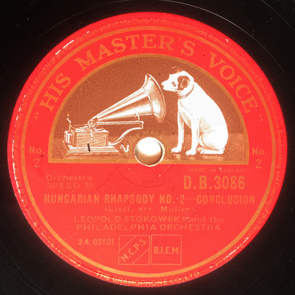 Leopold Stokowski And The Philadelphia Orchestra* : Hungarian Rhapsody No. 2 (Shellac, 12", RP, N)