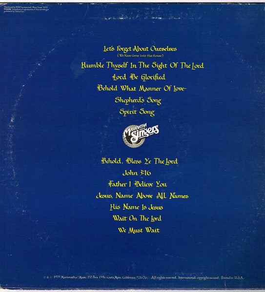 The Maranatha Singers : Praise III (LP, Album, San)