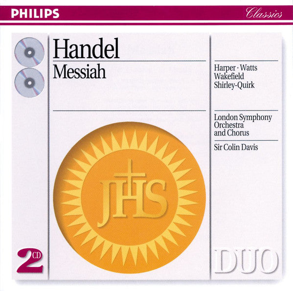 Georg Friedrich Händel - Heather Harper, Helen Watts, John Wakefield, John Shirley-Quirk, London Symphony Orchestra & London Symphony Chorus • Sir Colin Davis : Messiah (2xCD, Album, RE, RM)