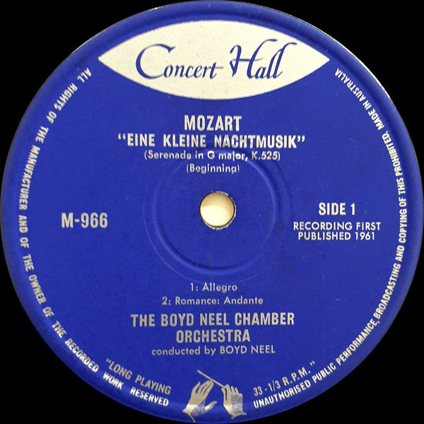 Mozart*, Boyd Neel Chamber Orchestra*, Boyd Neel : Eine Kleine Nachtmusik (7")