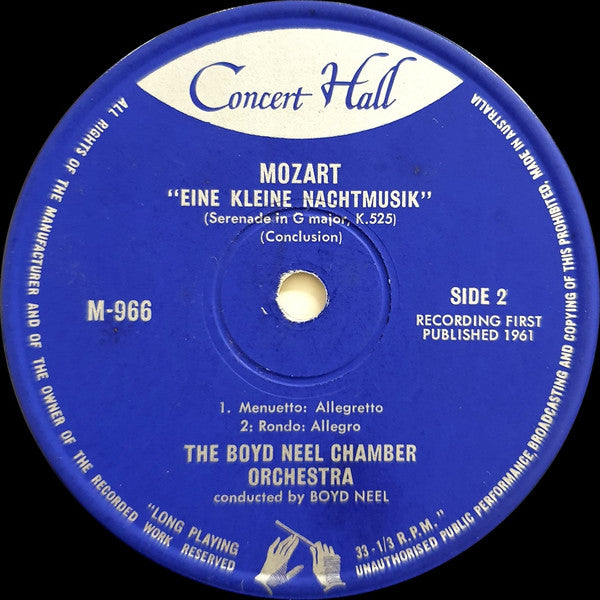 Wolfgang Amadeus Mozart, The Boyd Neel Chamber Orchestra, Boyd Neel : Eine Kleine Nachtmusik (7")