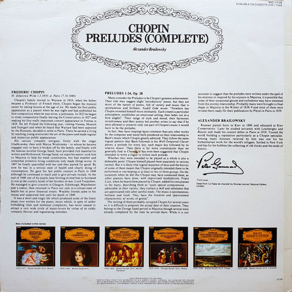 Frédéric Chopin, Alexander Brailowsky : Preludes (Complete) (LP)
