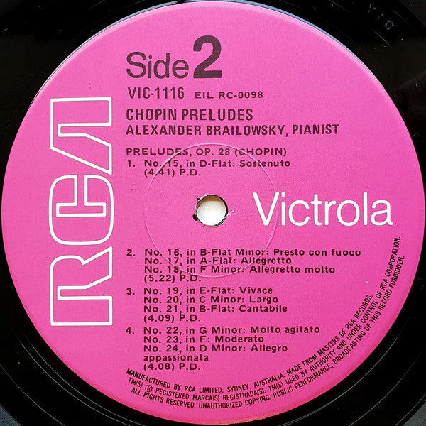 Frédéric Chopin, Alexander Brailowsky : Preludes (Complete) (LP)