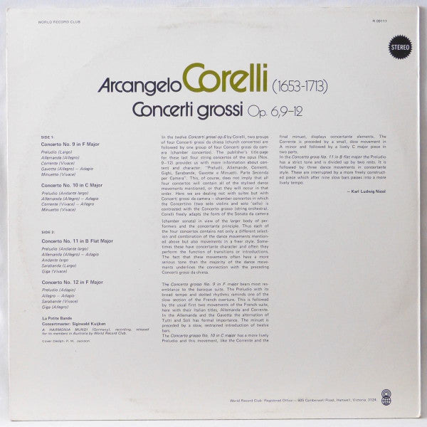 Arcangelo Corelli - La Petite Bande : Concerti Grossi Op. 6, 9–12 (LP, Album, Club)