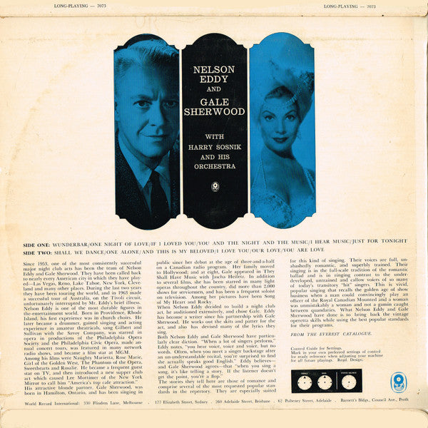 Nelson Eddy And Gale Sherwood With Harry Sosnik And His Orchestra : Nelson Eddy & Gale Sherwood (LP, Album, Mono, Club)