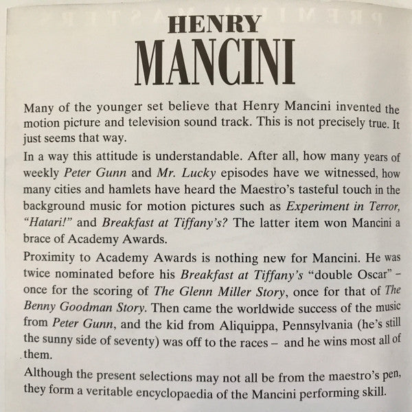 Henry Mancini And His Orchestra : The Filmdom (CD, Comp)