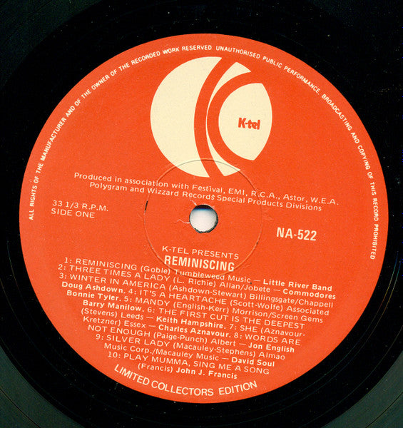 Various : Reminiscing (LP, Comp, Ltd)