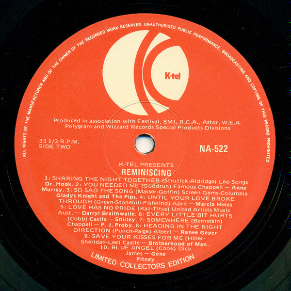 Various : Reminiscing (LP, Comp, Ltd)