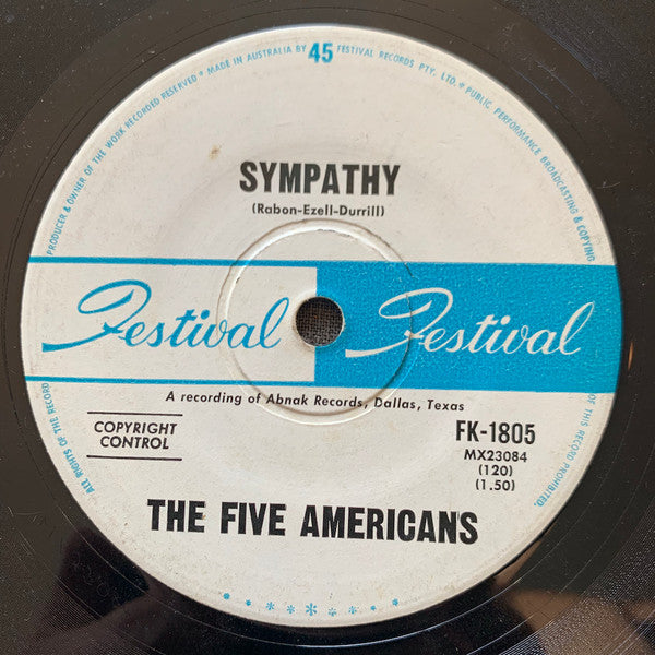 The Five Americans : Sound Of Love (7", Single)