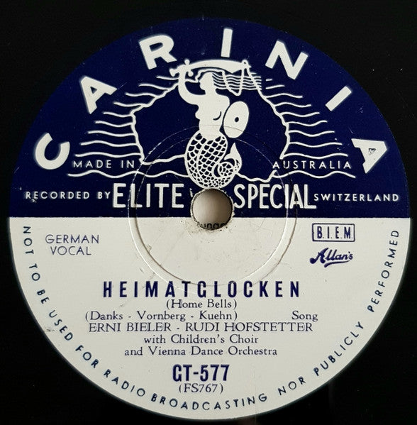 Rudi Hofstetter - Erni Bieler : Florentinische Naechte / Heimatglocken (Shellac, 10")