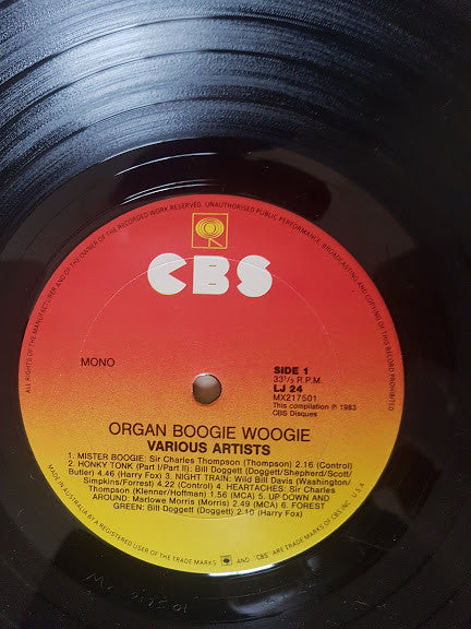 Various : Organ Boogie Woogie (LP, Comp, Mono)