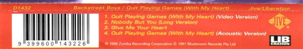 Backstreet Boys : Quit Playing Games (With My Heart) (CD, Single)