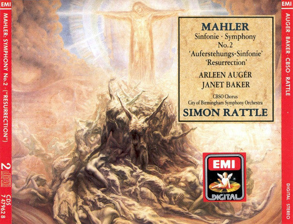 Gustav Mahler, Janet Baker, Arleen Auger, City Of Birmingham Symphony Orchestra, City Of Birmingham Symphony Orchestra Chorus, Sir Simon Rattle : Symphony No. 2 · ("Resurrection") (2xCD, Album, Tos)